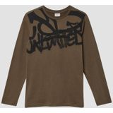 T-shirt - Lange Mouwen - Graffitiprint - Regular Fit - Katoen