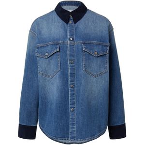 Blouse - Denim - Casual Overshirt - Met Zachte Corduroy Details