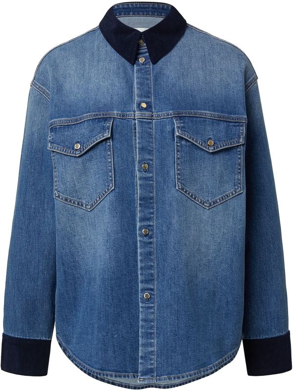 Blouse - Denim - Casual Overshirt - Met Zachte Corduroy Details