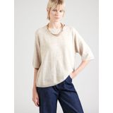 s.Oliver - Gebreide Trui - Light Beige Melange - Met Raglanmouwen