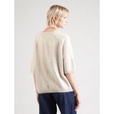 s.Oliver - Gebreide Trui - Light Beige Melange - Met Raglanmouwen
