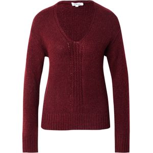 s.Oliver - Gebreide Trui - Dark Merlot - Met V-hals - Lange Mouwen