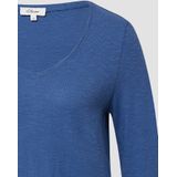 s.Oliver - Shirt - Royal Blue - V-hals - Lange Mouw - Normale Pasvorm