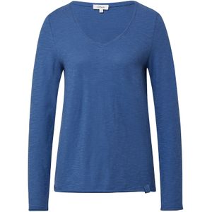 s.Oliver - Shirt - Koningsblauw - V-hals - Lange Mouw