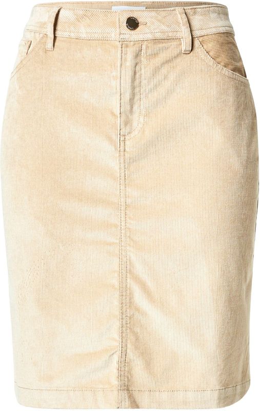 s.Oliver - Kokerrok - Lichtbeige - Gevoerde Zoom/Rand - 5-Pocket-Style