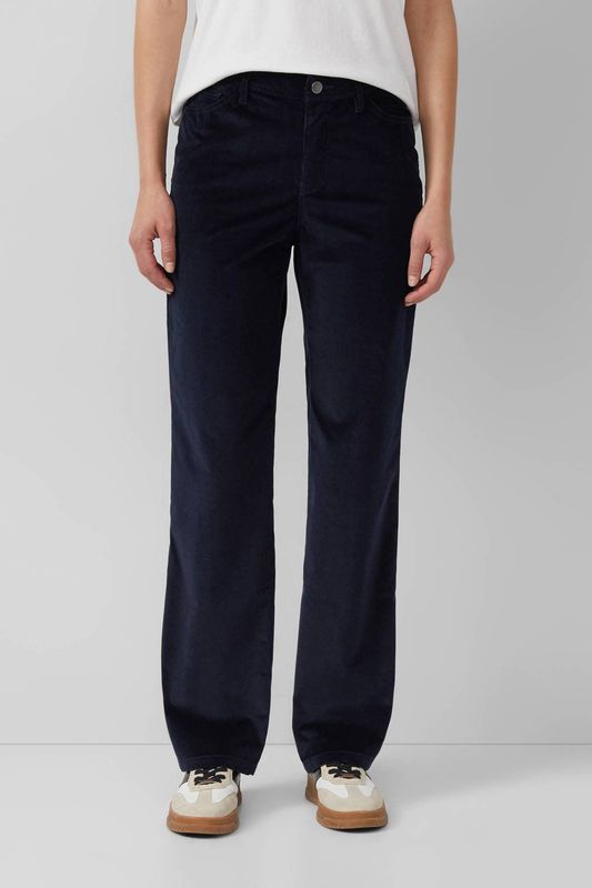 s.Oliver - Ribbroek - Katoenmix - Mid-rise - Normale Pasvorm - Rechte Pijpen