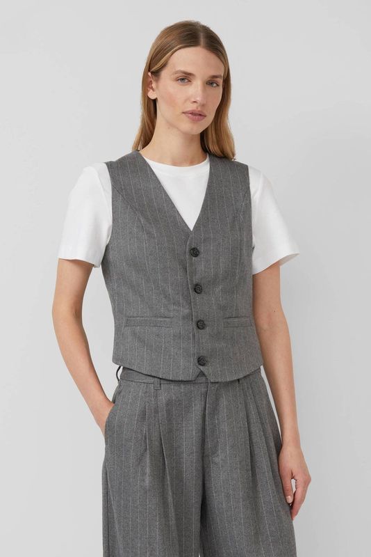 Gilet - Krijtstreepjes - Getailleerd Vest - Steekzakken - Knoopsluitingen