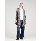 s.Oliver BLACK LABEL - Gebreid Vest - Antraciet - Met Wol - Panterprint