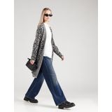 s.Oliver BLACK LABEL - Gebreid Vest - Antraciet - Met Wol - Panterprint