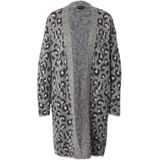 s.Oliver BLACK LABEL - Gebreid Vest - Antraciet - Met Wol - Panterprint