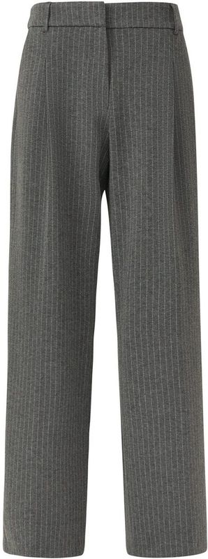 s.Oliver BLACK LABEL - Comfort Fit Broek - Gemêleerd - Interlock-Jersey - Wijde Pijpen