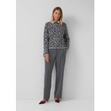 s.Oliver BLACK LABEL - Comfort Fit Broek - Gemêleerd - Interlock-Jersey - Wijde Pijpen