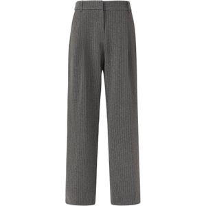 s.Oliver BLACK LABEL - Comfort Fit Broek - Gemêleerd - Interlock-Jersey - Wijde Pijpen
