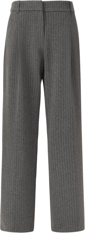 s.Oliver BLACK LABEL - Comfort Fit Broek - Gemêleerd - Interlock-Jersey - Wijde Pijpen