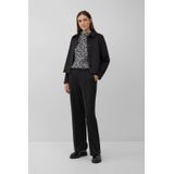 s.Oliver BLACK LABEL - Gebreide Trui - Antraciet - Met Wol - Panterprint