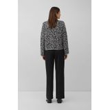 s.Oliver BLACK LABEL - Gebreide Trui - Antraciet - Met Wol - Panterprint