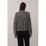 s.Oliver BLACK LABEL - Gebreide Trui - Antraciet - Met Wol - Panterprint