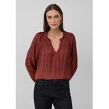 Blouse - Satijnen Blouse - V-hals - Lange Mouwen