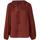 Blouse - Satijnen Blouse - V-hals - Lange Mouwen