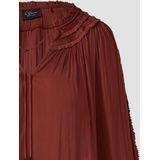 Blouse - Satijnen Blouse - V-hals - Lange Mouwen