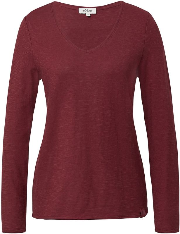 T-shirt - Longsleeves - Zacht en Behaaglijk - V-hals - Gerolde Zoom