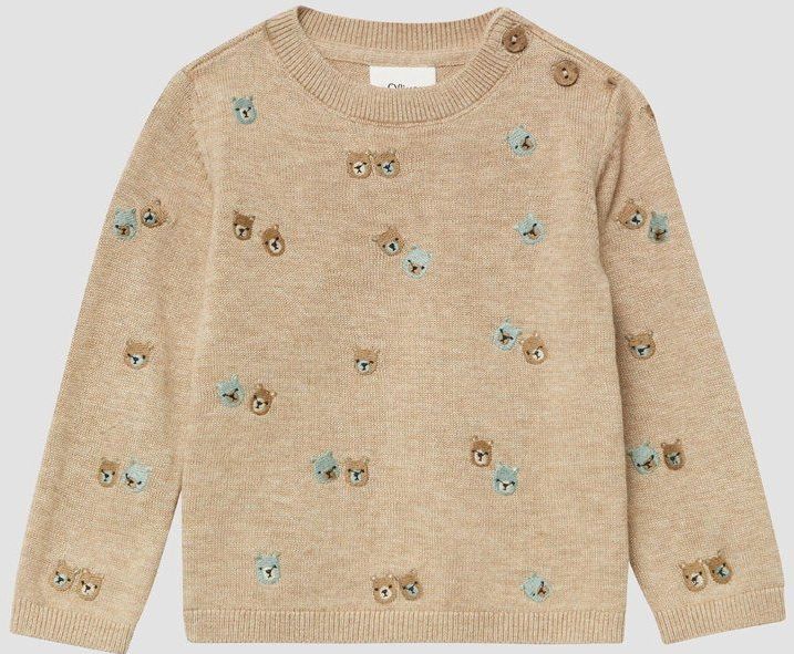 s.Oliver - Gebreide Trui - Uniseks - Zachte Katoenmix - Berenborduursel