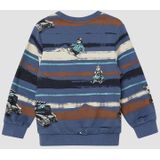 Sweater - Vrolijke All-over Print - Geribde Ronde Hals - Regular Fit