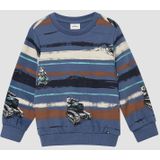 Sweater - Vrolijke All-over Print - Geribde Ronde Hals - Regular Fit