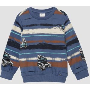 Sweater - Vrolijke All-over Print - Regular Fit - Geribde Ronde Hals