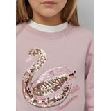 Sweatshirt - Zacht - Met Paillettenprint - Ronde Hals