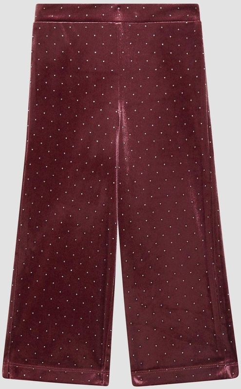 s.Oliver - Fluwelen Legging - Met Wijde Pijpen - Glanzende Strass-steentjes