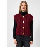 Vest - Gebreid - Goudkleurige Knopen - Losse Pasvorm