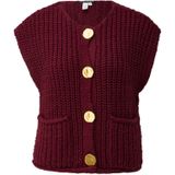 Vest - Gebreid - Goudkleurige Knopen - Losse Pasvorm