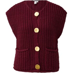 Vest - Gebreid - Goudkleurige Knopen - Losse Pasvorm