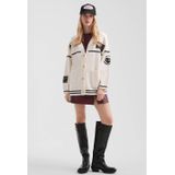 Q/S by s.Oliver - Gebreid Vest - Ecru - V-hals - Knoopsluiting