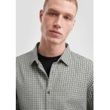 Overhemd - Regular Fit - Geruit - Katoenen Flanellen Keperstof