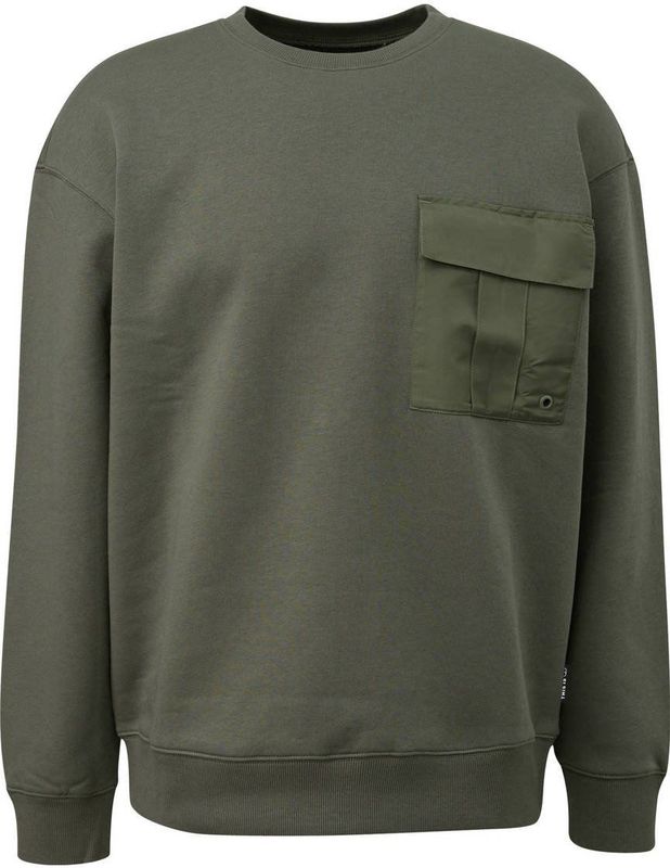 Q/S by s.Oliver - Sweater - Donkergroen - Regular Fit - Lange Mouwen