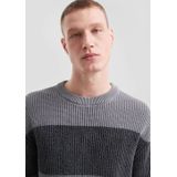 Q/S by s.Oliver - Gebreide Trui - Antraciet - Regular Fit - Lange Mouwen