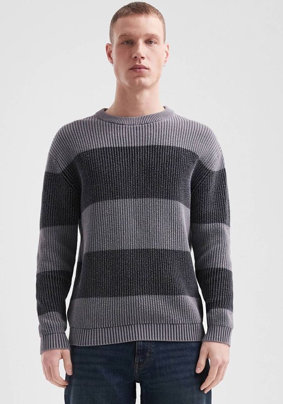 Q/S by s.Oliver - Gebreide Trui - Antraciet - Regular Fit - Lange Mouwen