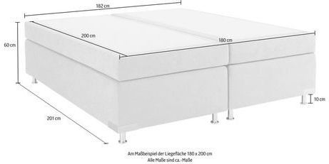 Westfalia Schlafkomfort Boxspringbett "Holland", ohne Kopfteil, frei im Raum stellbar