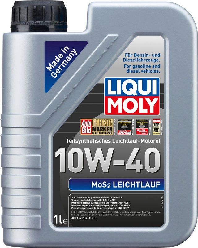 Liqui Moly - MoS2 - Motorolie - Zwart/Grijs - Deels Synthetisch - 1 Liter