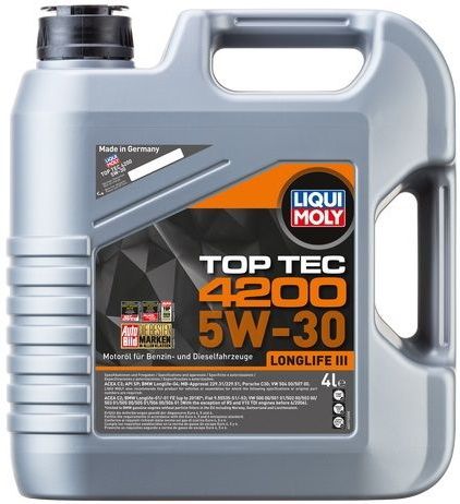 LIQUI MOLY - Top Tec 3715 - Motorolie - 4 Liter - Viscositeit SAE 5W-30