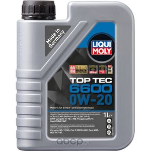 Top Tec - 6600 - Motorolie - 1 Liter - Viscositeit 0W-20