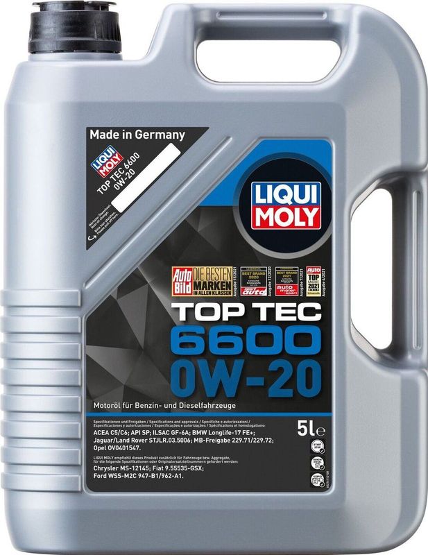 LIQUI MOLY - Top Tec 6600 - Olie - 0W-20 - 5 Liter - ACEA C5/C6