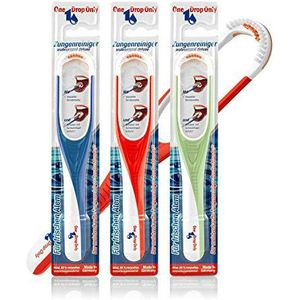One Drop Only® - Set van 3 tongreinigers Professional Deluxe/tongschraper voor effectieve tongreiniging en verbetering van de mondhygiëne - tongreiniger borstel tegen mondgeur.