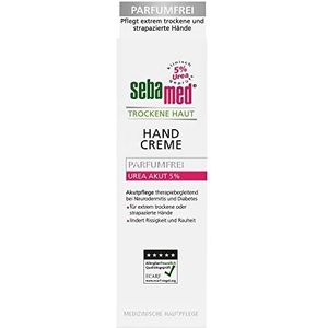 Sebamed Acute Urea 5% handcrème zonder geur, 75 ml, verzorgt extreem droge en beschadigde handen, verlicht scheuren en ruwheid