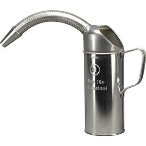 PRESSOL 7642 maatbeker blik inclusief flexibele uitloop inhoud 1 liter, zilver