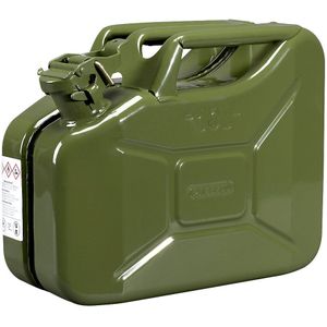 Jerrycan - Olijfgroen - Plaatstaal - Inhoud 10 l - VE = 5 stuks