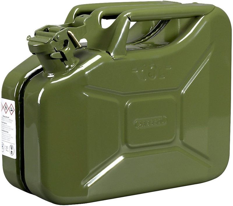 Jerrycan - Olijfgroen - Plaatstaal - Inhoud 10 l - VE = 5 stuks