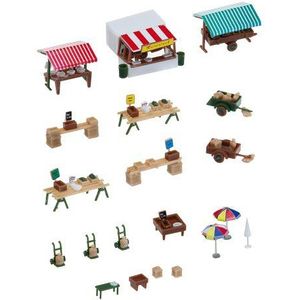 FALLER - Weekmarkt Modelbouwset - Inclusief 147 Onderdelen - Modelspoorbaan N